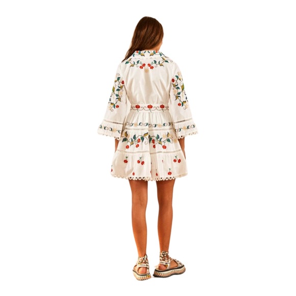 FARM RIO Pitanga Embroidered Belted Mini Dress - Picture 4 of 6